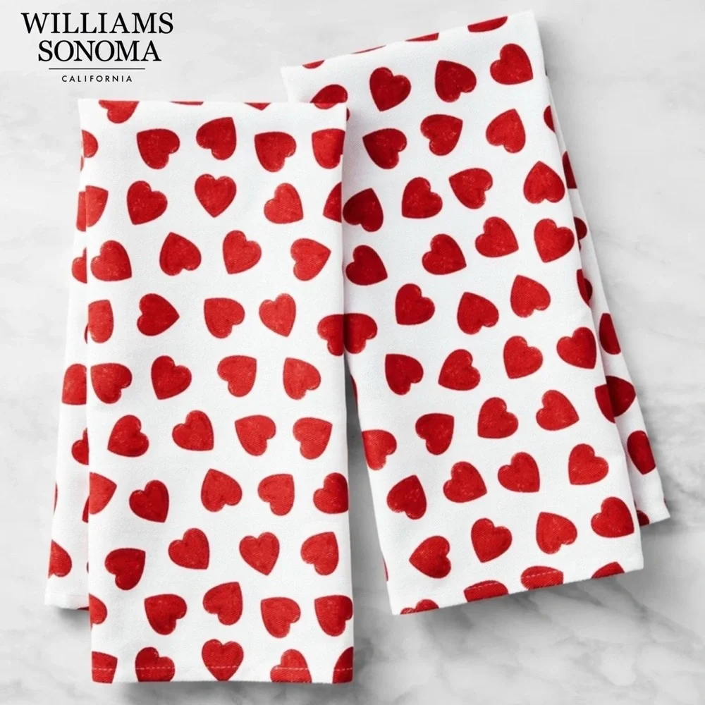 Williams Sonoma Heart Towels, Set of 2